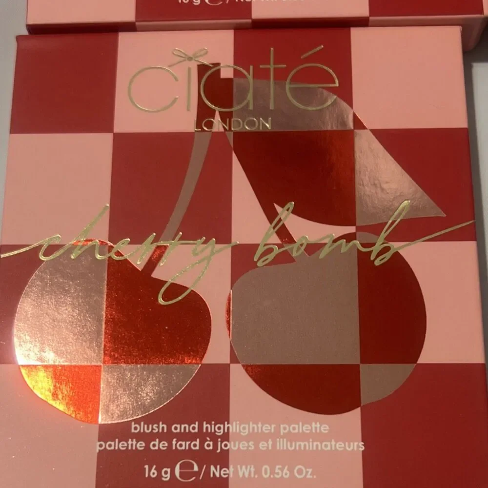 Ciaté London Cherry Bomb Blush Highlighter Palette So Sweet Cherry Fizz Juicy
